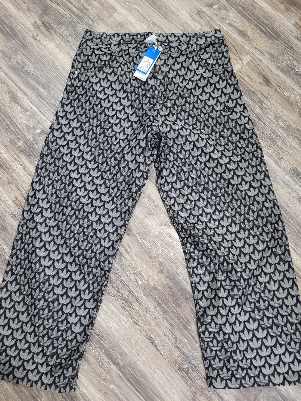 New adidas men DENIM like LOOSE MONOGRAM PANTS Sz 38 - Picture 4 of 10